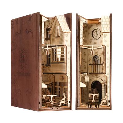 China Hot Selling DIY Wooden Book Corner Decoration DIY 3D Puzzle Book Nook Educational Wooden Nook Decoration Popular for sale