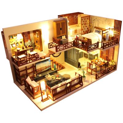 China DIY TOY Handicrafts With LED Lights Are Suitable For Gifts And Collectibles DIY Creative Quiet Time Dollhouse for sale