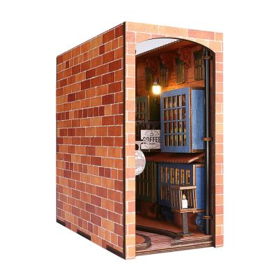 China DIY TOY Original Stain Home Decor Creative Gift 3D Puzzle Wooden Book Corner Book Nook Decoration for sale