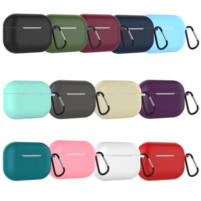 China Silicone Rubber Cover For Airpods 3 With Metal Carabiner Cases For Airpods Pro Wireless Earphone Protective Case for sale