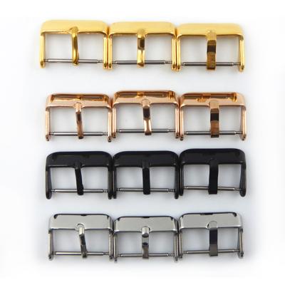 China Solid Matte Polished Brushed Strap Pin Buckle Belt Metal Watch Bands Buckle 14-24mm Stainless Steel Watch Band Clasp for sale