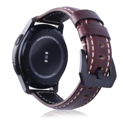 China 22mm Galaxy Watch 46mm Leather Strap For Samsung Gear S3 Classic Strap For Huawei GT 2 Amazfit for sale