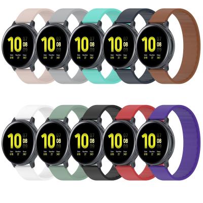 China Elastic Silicone Watch Band Solo Loop Silicone Band Sports For Samsung Galaxy Watch 2 Active Watch 3 pro GT 2e S3 Garmin forerunner945 Huawei for sale