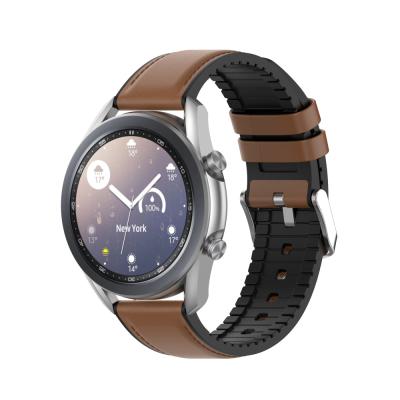 China Leather Strap For Samsung Galaxy Watch 3 Bands 20mm 22mm Silicone Leather Strap For Samsung Galaxy Watch 3 Watch Band 2 Active 41mm 45mm for sale