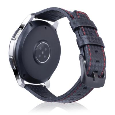 China Quick Release Carbon Fiber Leather Band Watch Strap Leather Belt For Samsung Galaxy Watch / Gear S3 for sale