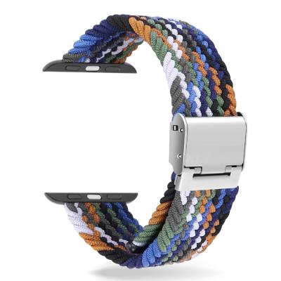 China Adjustable Elastic Nylon Strap For Apple Watch Adjustable Elastic Nylon Watch Bands For Apple Watch Band Se 5 Series 6 4 3 2 Solo 1 Buckle Strap For iWatch 38 40 44 for sale