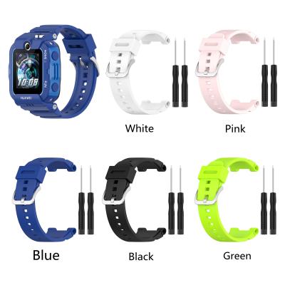 China Silicone Rubber Strap For Huawei Kids Watch 4 Pro Strap For Huawei Watch 4x Replacement Strap Accessories New for sale