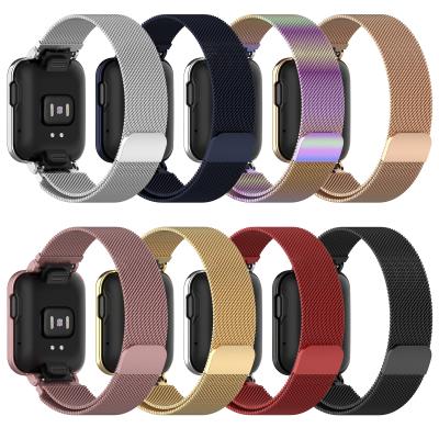 China Decoration Milanese Magnetic Strap For Xiaomi MI Watch Lite Metal Magnetic Buckle For Redmi watch1 Metal Strap With Case Cover for sale