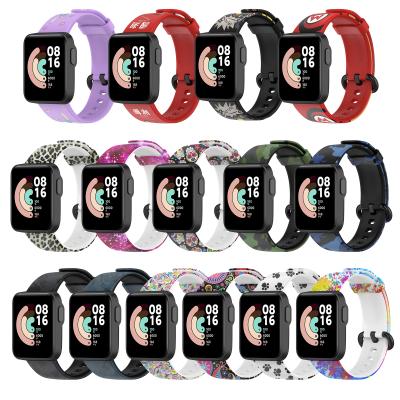 China Customized Soft Rubber Silicone Watchband Printed Bands For XiaoMi MI Watch Lite Printing Strap For RedMi Watch for sale