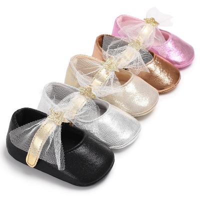 China 2022 Other New Breathable Newborn Toddler Classic Walking Shoe Baby Sports Shoes Baby Shower Gift Princess Star Organza Bow for sale