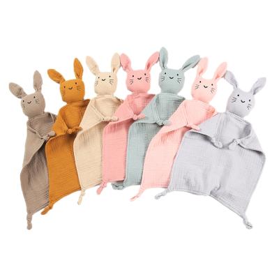 China Baby Gauze Rabbit Comforting Comforter Blanket Muslin Teether Baby Quilt Solid Toy for sale