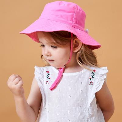 China Wide Spring Summer Denim Fashion Baby Bucket Hat Sun Protection Toddler Beach Brim Outdoor Breathable Reversible Fisherman for sale