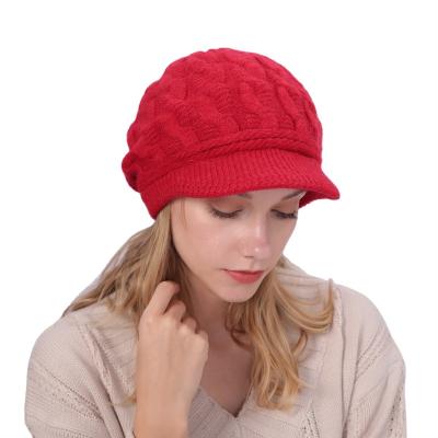 China 2022 Character Winter Women's Cashmere Warm Beret Custom British Rabbit Wool Hat Wholesale Beret With Fleece For Women for sale