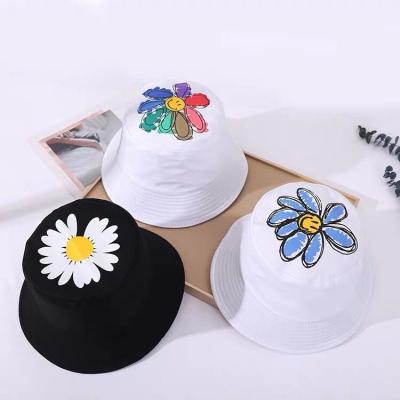 China Customized Foldable Wide Brim Hat Outdoor Sport Sunscreen Bucket Hats Unisex Printed Double Sided Character Women Logo 2022 New for sale