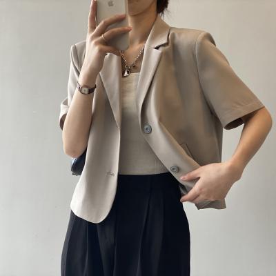 China Anti-Wrinkle Top Selling 2022 Fashion Trending Women's Blazer Suit Women's Products Sheath Long Black Blue Casual Blazer For Women Tops for sale