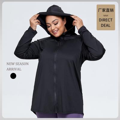 China 2021 Autumn Winter Women's Zipper Hooded Cardigan QUICK DRY Long Sleeve Top Sports Plus Size For Women Yoga Fitness Coat for sale