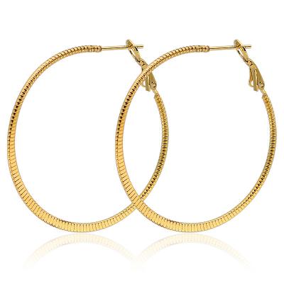 China 2022 New Arrival Vintage Stainless Steel Hoop Earring Big Round Hoop Earrings For Women Shape Jewelry Wholesale For Gift for sale