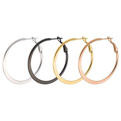 China Vintage Pendientes Mujer Hoop Earrings Stainless Steel Gold/Silver Color Hoop Basketball Earring For Women /Girl Jewelry for sale