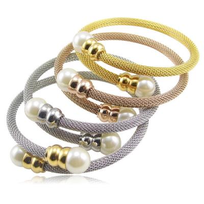 China Vintage Factory Outlet Cable Wire Bracelet Bead Opening Bracelet Love Wedding Gift Stainless Steel Jewelry Wholesale for sale