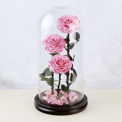 China Natural Touch Preserved Roses Gift Box Glass Rose Wife's Day Gift Birthday Present For Girlfriend for sale