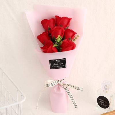 China Decoration gift made in china best gift artificial soap flower bouquet in 2019 valentine's day for sale