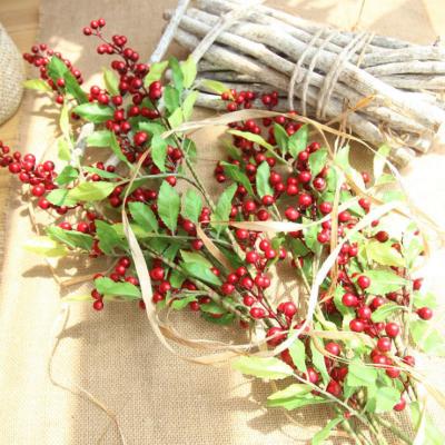 China Natural Artificial Floral Touch Fruit Christmas Berry Holly Decorative Picks for sale