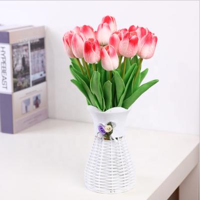 China Factory Supply Real Touch Artificial Flowers Decorative Tulip Wall Backdrop for sale