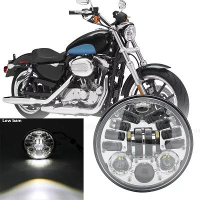 China Durable Skull Ghost Round 7 Inch Fashion 35w Led Auto Headlight Work Light Assembly Lamp For Cowboy Offroad Motorcycle for sale