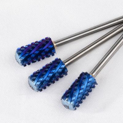 China Factory 3/32 Gel 4XC Tungsten Carbide Nail Drill Bits Large Barrel Manicure Art Tool Carbide Polish Nail Drill Bits for sale