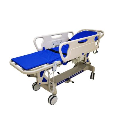 China Plastic Luxury Flat Lift ABS Transshipment Bed Medical Equipments Hospital Bed With Wheel for sale