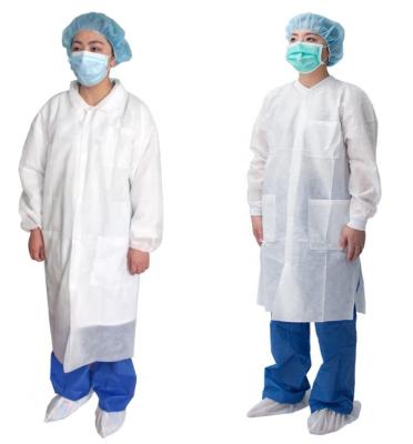 China Daily Use Disposable Lab Coat Or Lab Visitor Clothes Lab Gown With Long Sleeve for sale