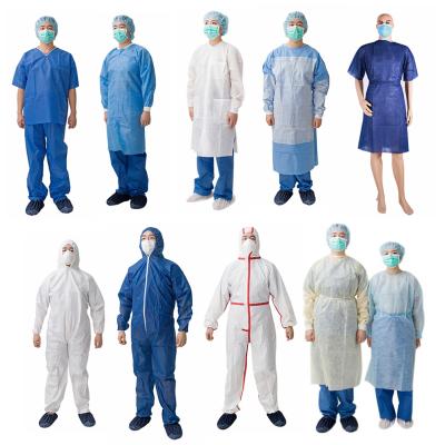 China Comfortable Disposable Medical Isolation Surgical Gowns Protective Clothing PP - Elastic and Knitted Cuffs for sale