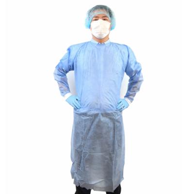 China Breathable Disposable Medical Surgical Isolation PP Nonwoven Gown With Knitted Cuff for sale