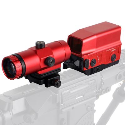 China Magnifying Dot Sight + 3x Holographic Red Dot Sight Tactical Holographic Red with Flip Mount Picatinny Rail RED for sale