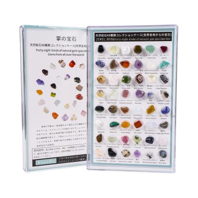 China China 48 Kinds of Gem Specimen Box Set Mixed Ore Specimen Gift Educational Japanese Customized Mineral Specimen Toy Set for sale