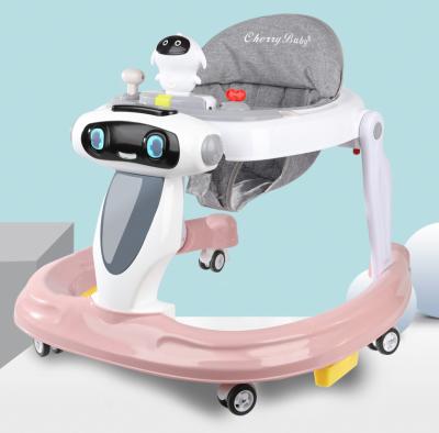 China 2020 Adjustable Autobrake PU Mute Wheel Baby Walker With Detachable Plate For Month 6month-18 Years Baby for sale