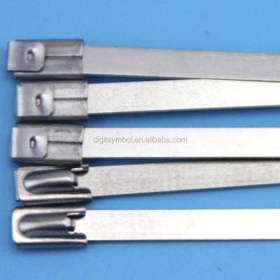 China Steel Trackball Locking , Unocated SS Cable Ties , 316# Grade SS Cable Ties for sale