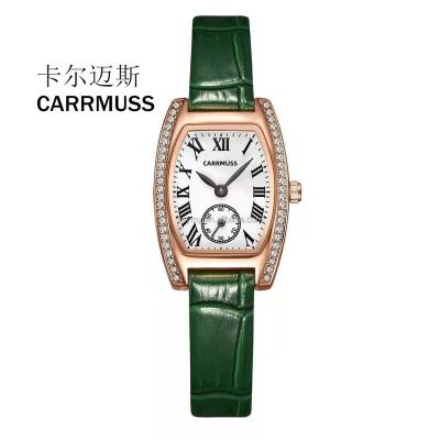 China CARRMUSS Chronograph Brand Calendar DateWristwatch Fashion Business Quartz Thin Core Leather Strap Waterproof Lady Watch For Women for sale