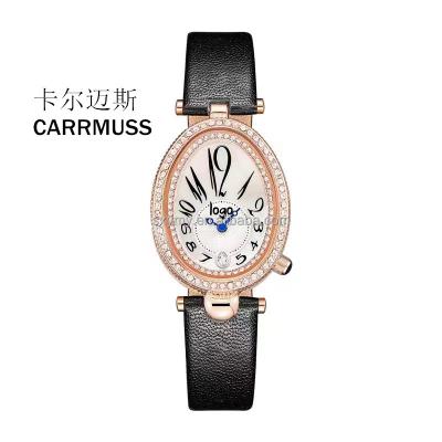 China CARRMUSS Chronograph Brand Calendar DateWristwatch Fashion Business Quartz Thin Core Leather Strap Waterproof Lady Watch For Women for sale