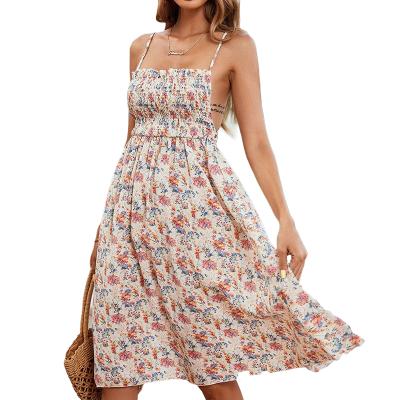 China The Other Love&roses Floral Lace Up Cami Dress Sleeveless Backless Dress for sale