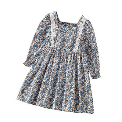 China Sustainable Clothing Kids Autumn Winter Dress Toddler Girl Long Sleeve Ruffle Skirt Outfits Floral Dresses for sale