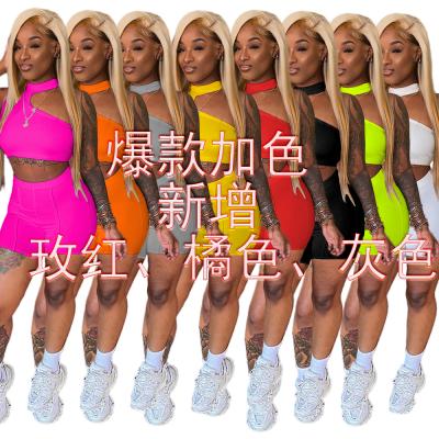 China New Arrivals QUICK DRY Solid Color Short Pants Loungewear Set Two Piece Sleeveless Women Short Set Pants Two Piece Set for sale