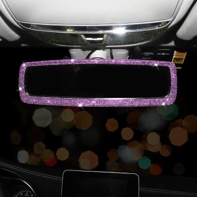 China Water Proof Crystal Charm Bling Car Rear View Mirror Cover Bling Car Accessories Interior Rear View Mirror Car for sale