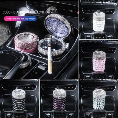 China Convenient Luxury Car Accessories Bling Car Interior Round Cigarette Holder Ashtray for sale