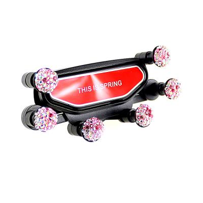 China Luxury Bling Bling Crystal Decoration Air Vent Clip Car Phone Holder New Car Interior Accessories Bling for sale