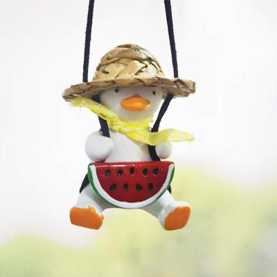 China Interior Accessories Cute/Cartoon Popular Hanging Car Swinging Duck Car Ornament Hanging Cute Swinging Duck for sale