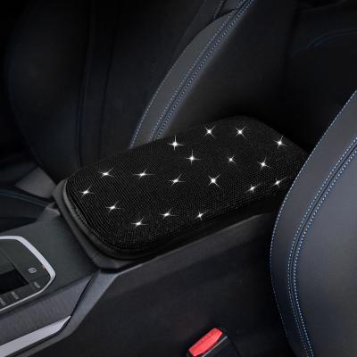 China Storage Box Durable Auto Mats Armrests Cushion Cover Dustproof Bling Car Accessories For Girls Universal Car Armrest Leather Mat for sale