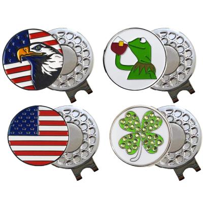 China Golf Sports Amazon Hot Sale Metal Golf Marker Customized Logo Golf Accessories Ball Marker Ready To Ship for sale