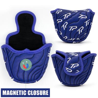 China Protect Golf Clubs High Quality Golf Putter Cover Mallet With Magnetic Blue Custom Sahpely Logo Golf Headcovers Amazon Hot Sale for sale