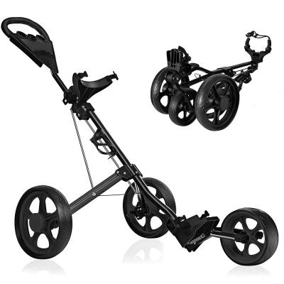 China Golf Sports Factory Price Golf Push Cart Customized Logo 3 Wheel Golf Trolley Golf Cart Durable Lightweight for sale